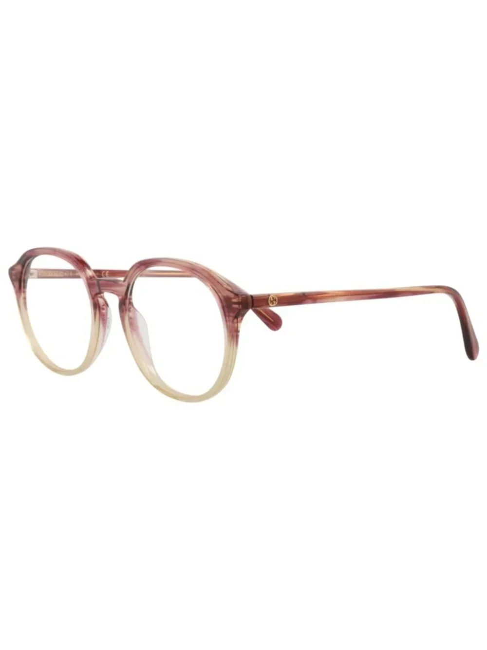 New Gucci Women's Eyeglasses Round Oval Acetate Frame Red Red Transparent